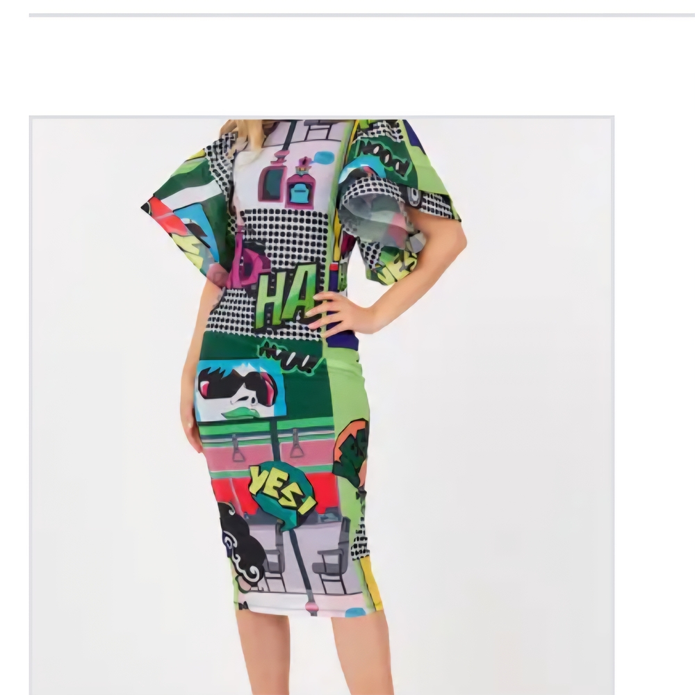 Vibrant Pop Art Midi Dress
